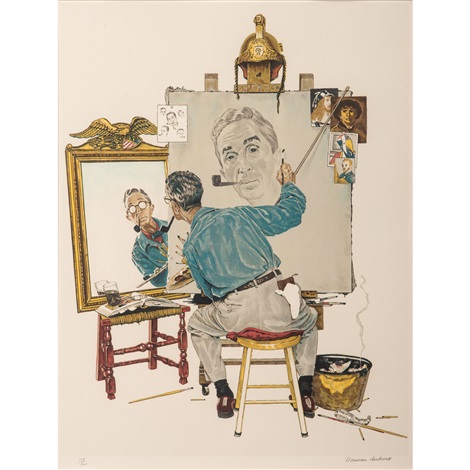 Triple Self Portrait by Norman Rockwell on artnet