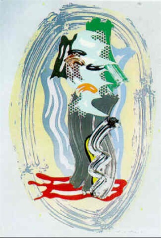 Brushstroke figures Green face by Roy Lichtenstein on artnet