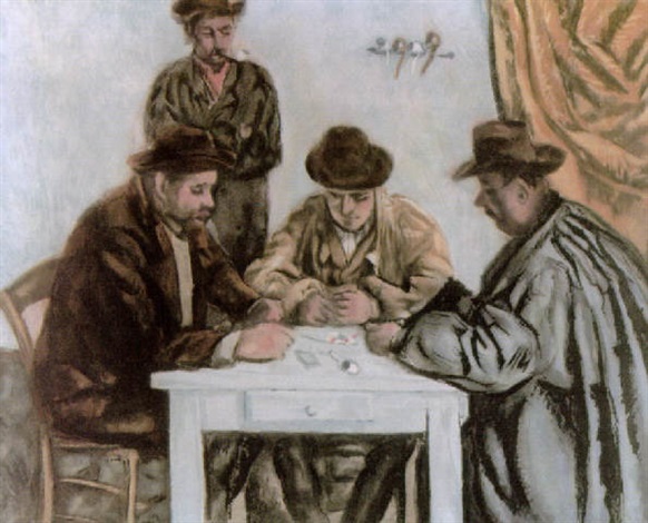 Les joueurs de cartes de Paul Cézanne & le chat - Galerie Maison Dauphine