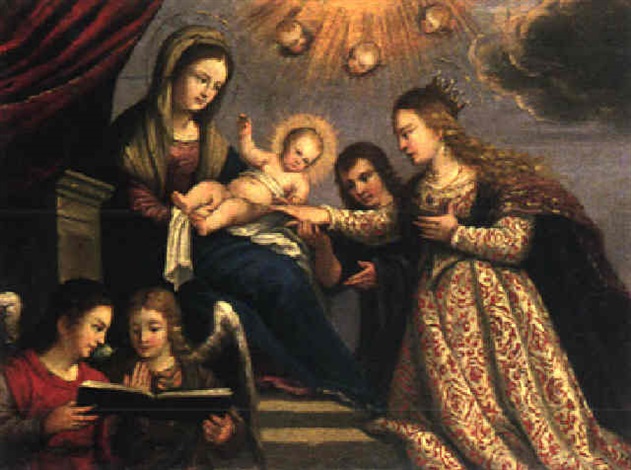 Die mystische Vermählung der hl. Katharina von Siena by Italian School