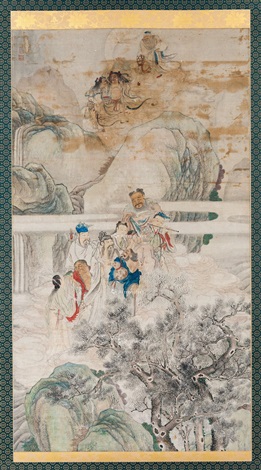 八仙图立轴设色纸本by Chinese School on artnet