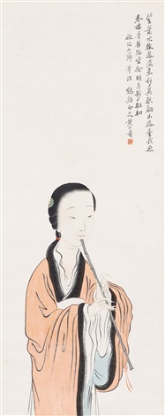 黄山寿仕女吹箫图by Huang Shanshou on artnet