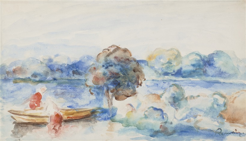 Au bord de leau by PierreAuguste Renoir on