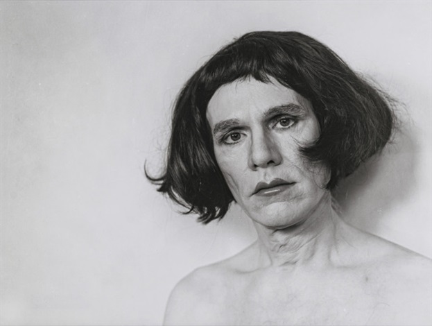 Andy Warhol with 6 different wigs from the Altered Images