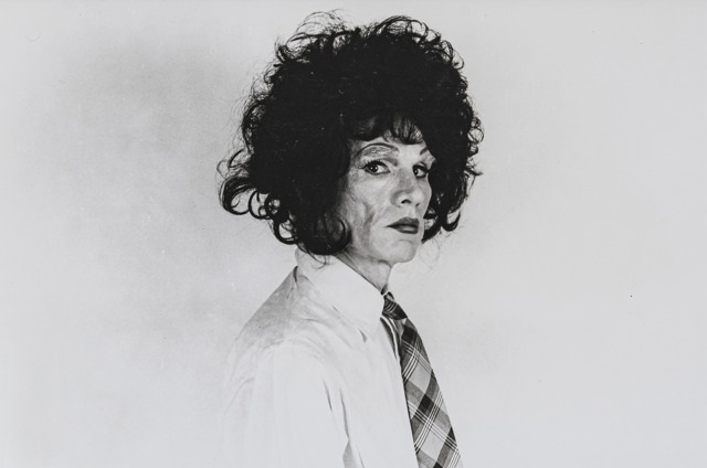 Andy Warhol with 6 different wigs from the Altered Images