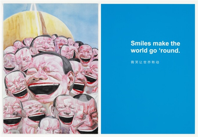 Smiles make the world go round by Yue Minjun on artnet