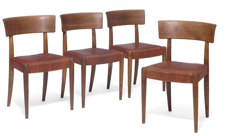 Set of Four Oak Chairs Attributed to Kaj Gottlob. Set of Four Oak Chairs Attributed to Kaj Gottlob.