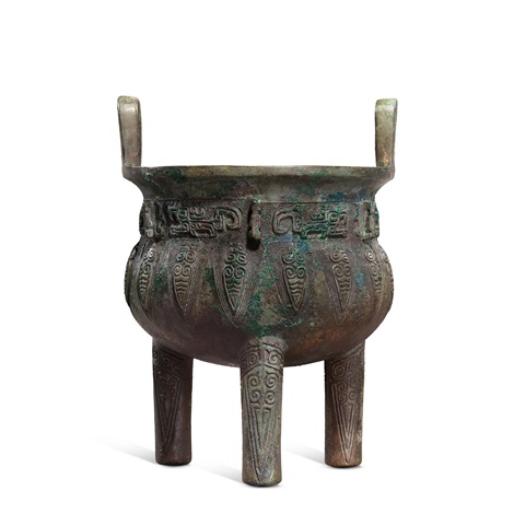 A bronze cicada ritual food vessel, ding, Late Shang dynasty on artnet
