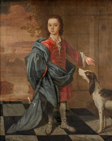 Portrait Of A Young Gentleman Standing Wearing Fine Red Silk Attire portrait-of-a-young-gentleman-standing-wearing-fine-red-silk-attire