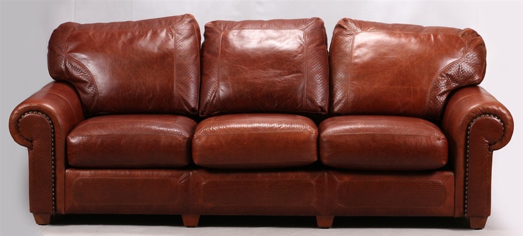 STICKLEY CRAFTSMAN LEATHER COUCH by Stickley Brothers Company on