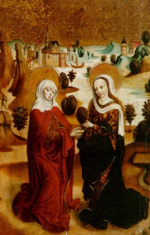 Die Heimsuchung - Begegnung der beiden schwangeren Frauen Elisabeth und ...