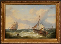 Sailing Ships on Rough Sea by Louis Charles Verboeckhoven on artnet