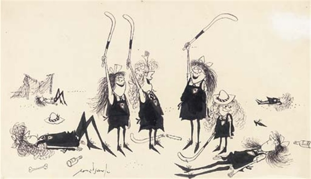 St. Trinians Jolly hockey by Ronald Searle on artnet