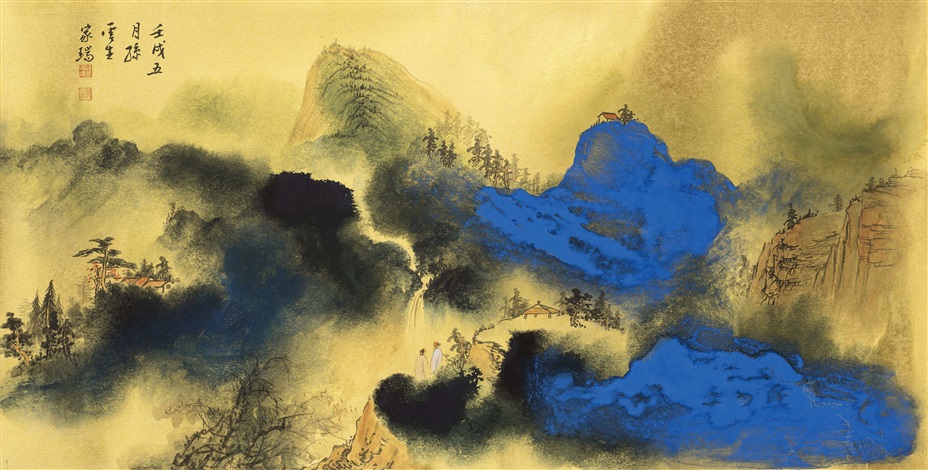 絶対的な信頼 孙云生金碧山水by Sun Yunsheng on artnet 絵画/タペストリー