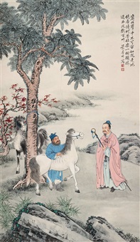 中国書画家劉湘（1963～2020年）氏作花鳥図『春意濃』図 肉筆真作保証表装前 临王宝钦先生作品#荷花#小鸟#国画#水墨画#水墨#水墨畫