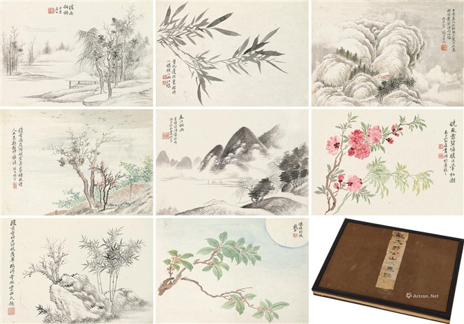 山水花卉冊頁 山水花卉册册页（八开） 设色纸本landscape and flower by Dai