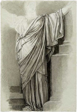Study of an antique robe Verso Mythological scene by Jean Pierre Saint