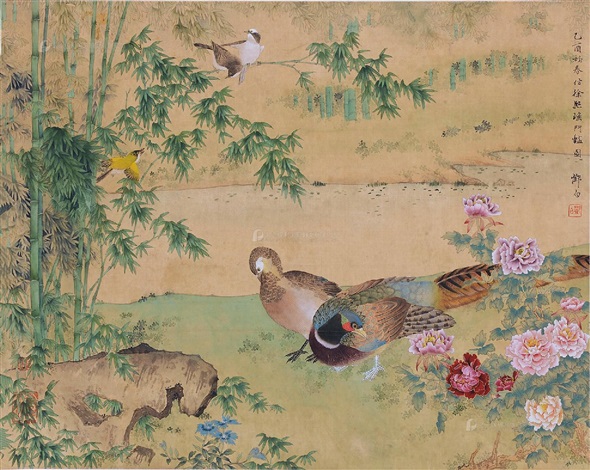 仿徐熙花鸟立轴设色绢本by Deng Bai on artnet