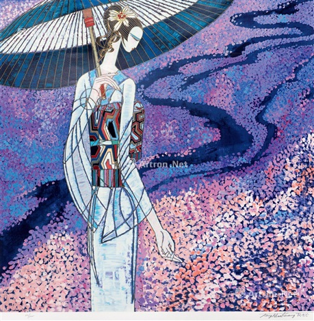 花雨纸本丝网版画by Ting Shao Kuang on artnet