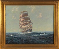k393 額装絵画 Frank Vining Smith「帆船」木製額縁 ガラス Frank Vining Smith | Artnet