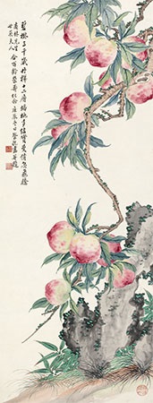 蟠桃献寿立轴纸本by Cai Xian on artnet