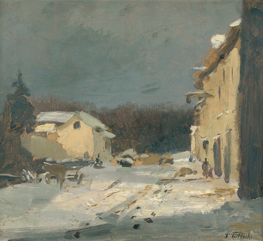 Scheunen am Poseckschen Garten in Weimar by Paul Wilhelm Tübbecke on