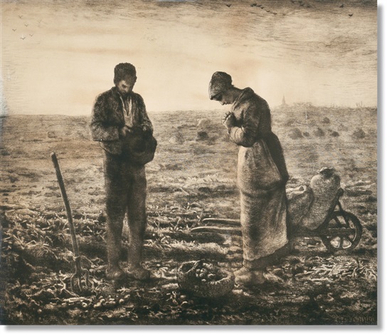 豊富なギフト 米勒版画《晚钟》 artnet on Millet Jean-François by 絵画