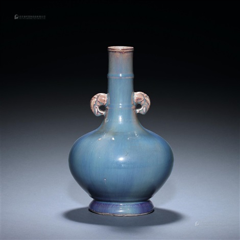 清中期窑变釉双象耳瓶on artnet