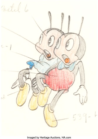 Woodland Café Grasshopper Color Model Animation Drawing Walt Disney, 1937  by Walt Disney Studios on artnet