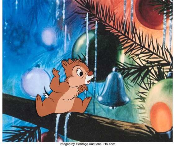 Plutos Christmas Tree Chip and Dale Production Cel Walt Disney
