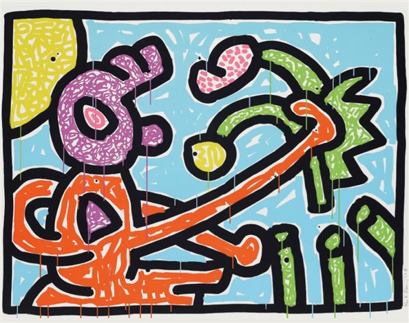 送料無料 通販 ファッション 1 Flowers by artnet on Haring Keith 絵画/タペストリー