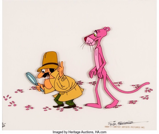 Sleuthing Pink Panther Limited Edition Cel Signed by Friz Freleng