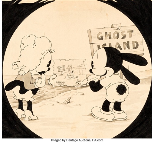 The Fisherman Oswald the Lucky Rabbit Production Illustration with Fred