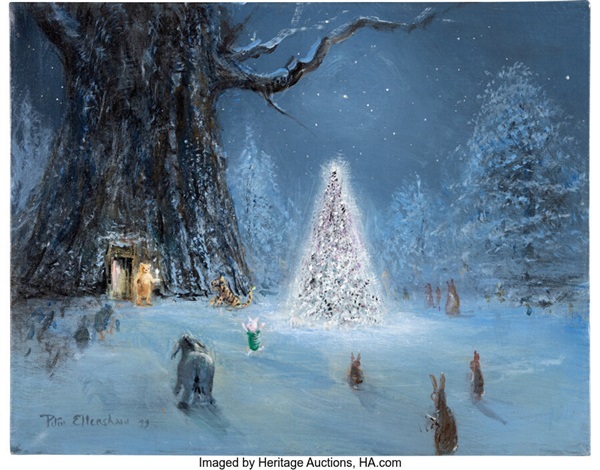 ピーター・エレンショー　Pooh and the Magic Tree Peter Ellenshaw Pooh and the Magic Tree Original Art Walt Disney