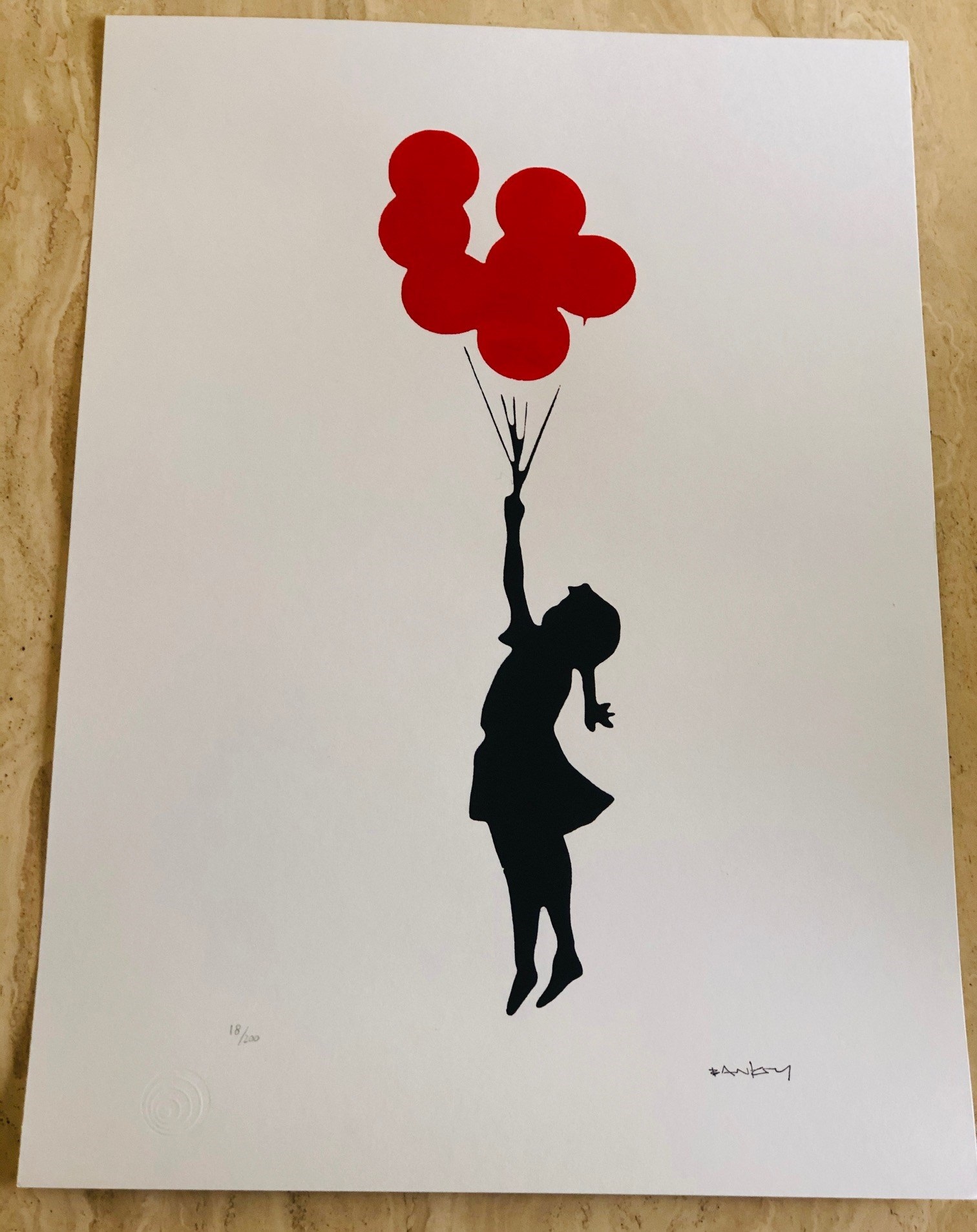 Flying Red Balloon Girl by Banksy on artnet