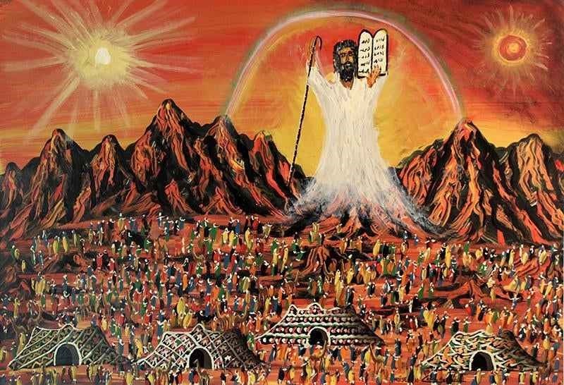 Moses Ten Commandments Painting