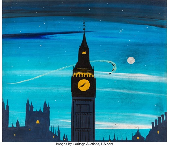 Mary Blair Peter Pan Big Ben ConceptColor Key Painting Walt Disney