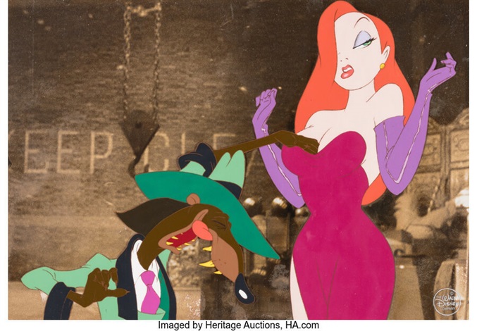 Who Framed Roger Rabbit Jessica Rabbit And Greasy Production Cel Walt Disneyamblin 1988 By Walt