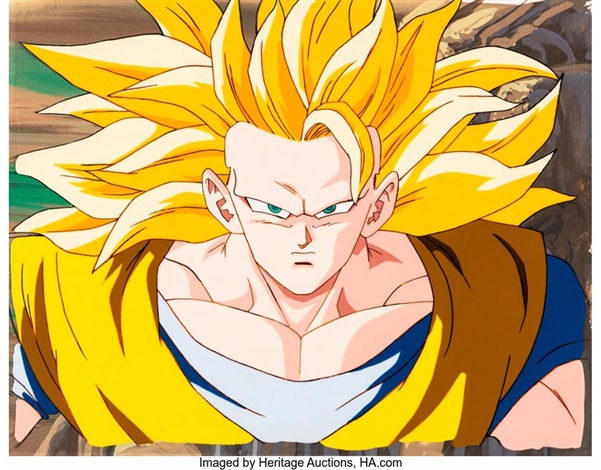 Dragon Ball Z Goku Production Cel with Master Background