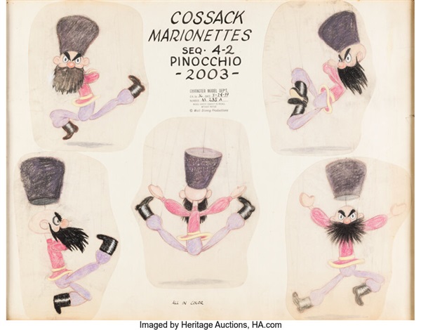 Pinocchio Cossack Marionettes Published Original Model Sheet Drawing ...