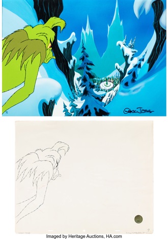 Dr. Seuss How the Grinch Stole Christmas Key Scene 11 Cel with Matching