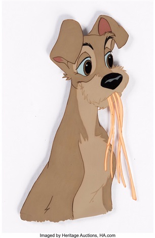 Lady and the Tramp Belle Notte - Spaghetti Scene Tramp Production Cel
