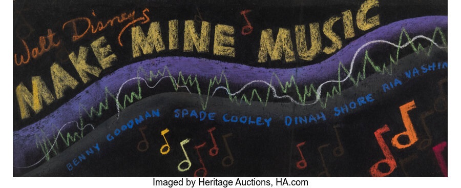 Make Mine Music Title Card Original Preliminary Concept Art Attributed ...