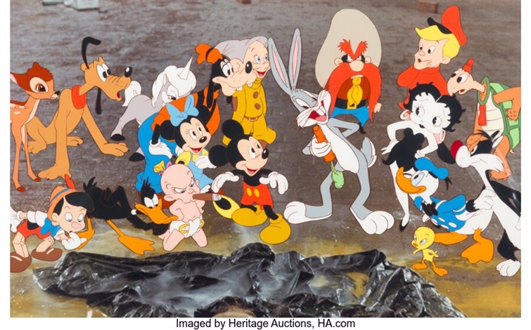 Who Framed Roger Rabbit Toon Town Characters Production Cel Setup Walt 