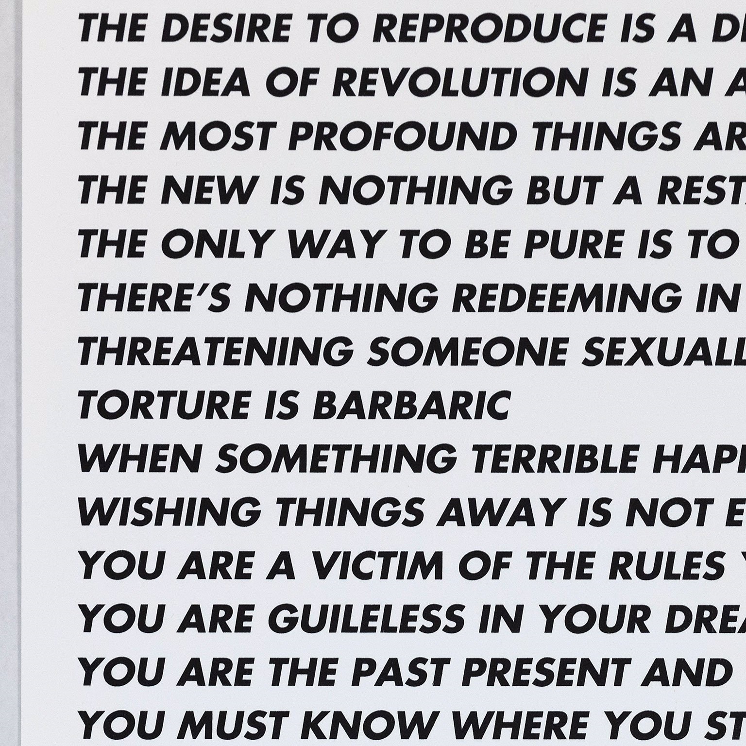 Jenny Holzer - Truisms, 1977-1979 (Every achievement requires a sacrifice —  Imposing order) - Printed Matter