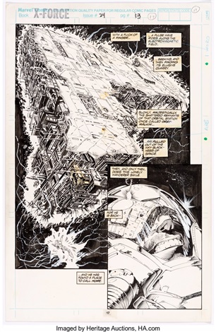 Greg Capullo and Richard Bennett X-Force 24 Story Page 13 Original Art  Marvel, 1993. by Greg Capullo and Richard Bennett on artnet