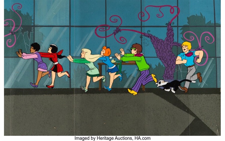 Josie and the PussyCats Full Main Cast Production Cel Setup with Pan
