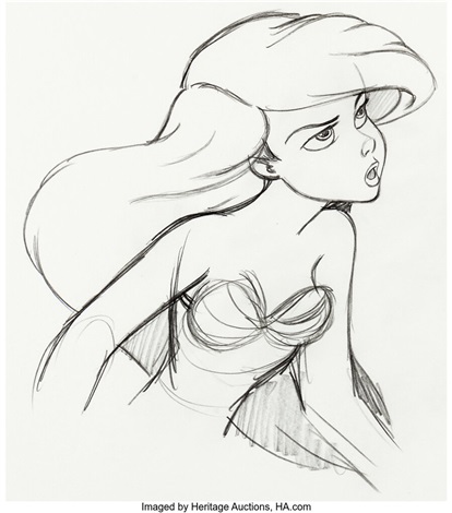 Ariel The Little Mermaid Drawing Pic - Drawing Skill