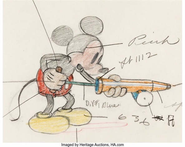 Mickeys Garden Mickey Mouse Color Model Drawing Walt Disney, 1935
