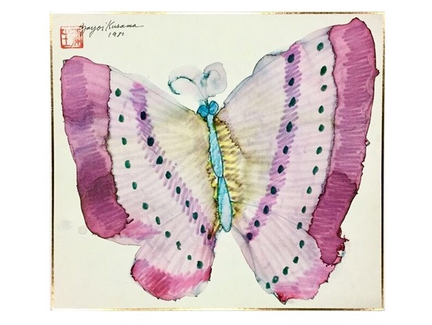 絵画 butterfly Yayoi Kusama, Butterfly, 1985 | Maddox Gallery